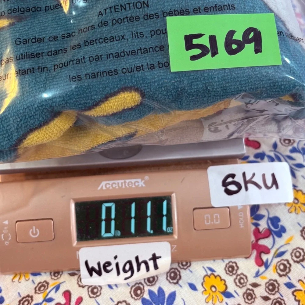 Huntington Home Kids Shark Hooded Towel Poncho Blue Yellow Cotton Wrap 5169